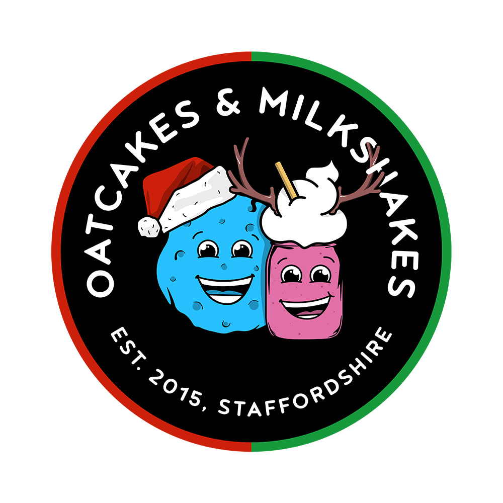 Oatcakes & Milkshakes Diner Designs, Christmas Logo
