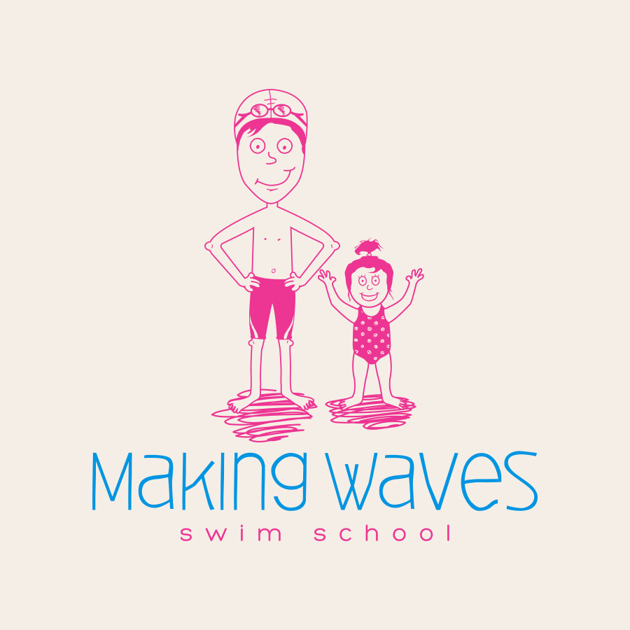 Swim School rebrand for Making Waves, secondary logo